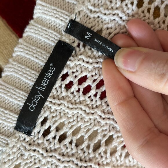 Cream Ivory Off-white Oversized Open Knit Sweater For Layering - Picture 7 of 9